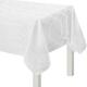 White Hexagon Damask Fabric Tablecloth, 60in x 84in